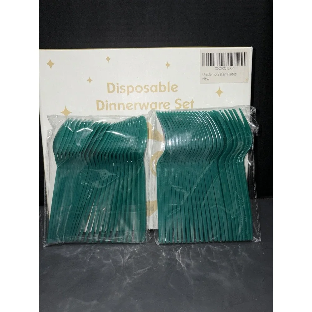 144 Piece Jungle Theme Disposable Dinnerware Set Party Baby Shower Birthday